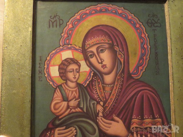 Стара провославна кона на Света Богородица Триеручица, Дева Мария- защита от враго, снимка 4 - Икони - 38673407
