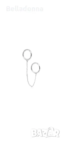 Пиърсинг от медицинска стомана  Two Rings with Chain