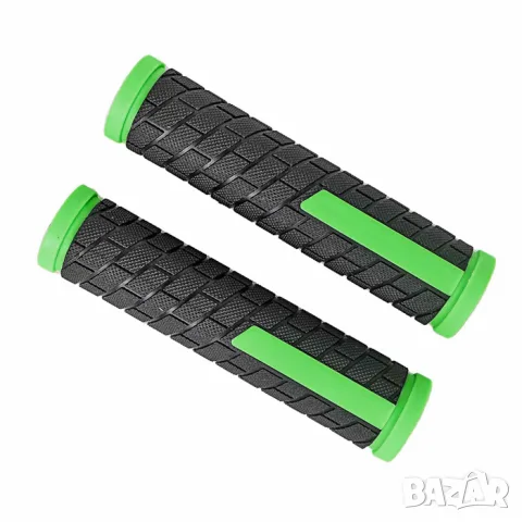 Черно зелени велосипедни дръжки 132 mm с отвор 21 mm, снимка 2 - Аксесоари и консумативи - 55866728