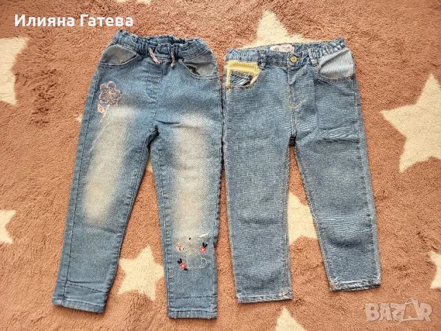 Дънки 2 бр за момиче Zara нови без етикет и Pepco 2-3г, снимка 1