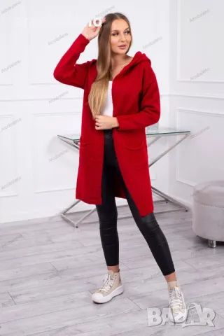 Дамска изчистена жилетка с качулка и джобове, 10цвята , снимка 14 - Жилетки - 48721408