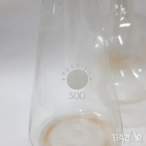 Три стари химически лабораторни колби Jena therm(11.5), снимка 4 - Антикварни и старинни предмети - 47736105