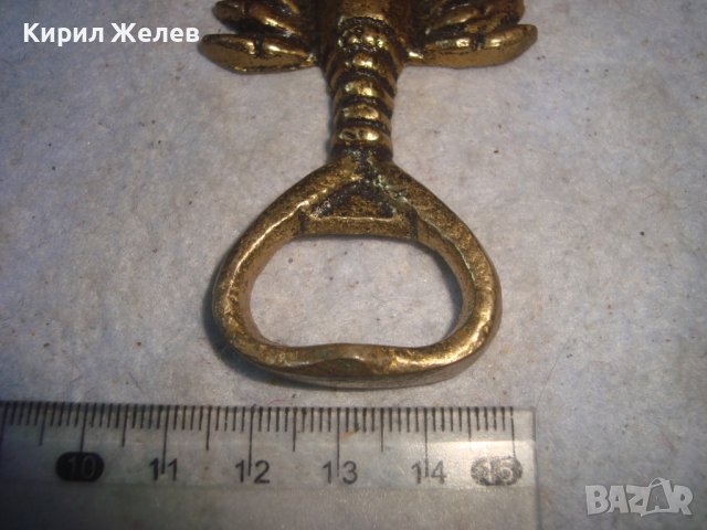 СТАРА БРОНЗОВА ФИГУРАЛНА ОТВАРАЧКА за ЗОДИЯ РАК 32098, снимка 6 - Прибори за хранене, готвене и сервиране - 38163045
