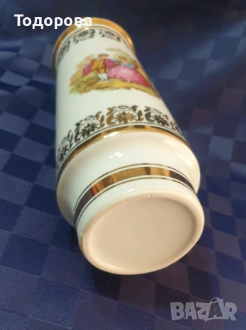 Порцеланова ваза с богата позлата надписана за юбилей със златен надпис, снимка 7 - Антикварни и старинни предмети - 53927300