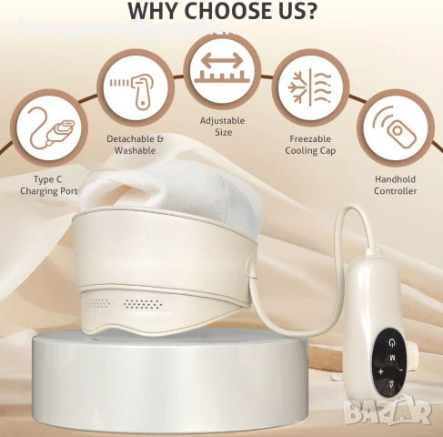 Масажор за глава с компрес с въздушна възглавница, снимка 6 - Масажори - 50656236