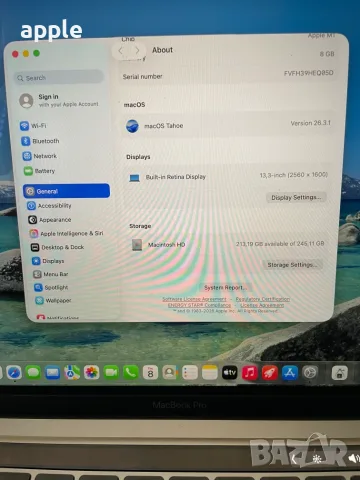 ОТЛИЧЕН 13" M1 MacBook Pro A2338 (2020) Space Gray, снимка 11 - Лаптопи за работа - 56410708