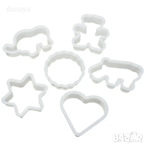 1273 Пластмасови резци форми за домашни сладки меденки бисквити фондан, 6 броя, снимка 3 - Форми - 48901949