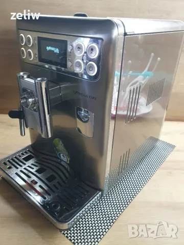 Saeco Exprelia  EVO -  с  БГ меню на малко продукти , в кашон и консумативи,, снимка 15 - Кафемашини - 55840301