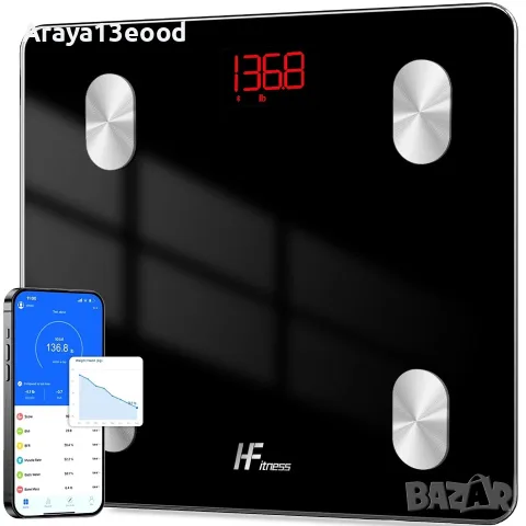 HomeFashion HFitness Smart Bluetooth кантар – 19 показателя, 180 кг