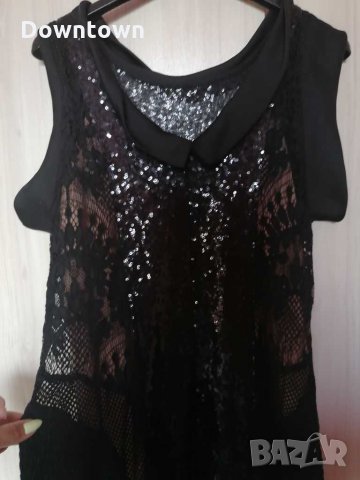 DOLCE DOMENICA уникална дълга рокля #пайети #мрежа #размер М, снимка 10 - Рокли - 29649077