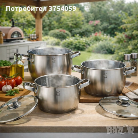 Комплект тенджери Swissgold EMMIE (SG-18099) – 3 броя с 5-слойно капсуловано дъно