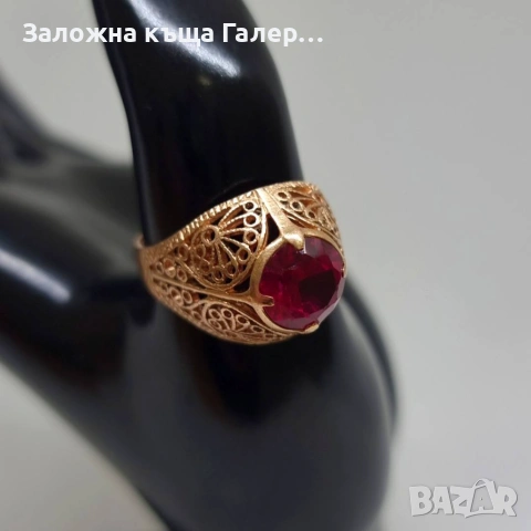 Винтидж златен пръстен – съветско злато, 583, 5,10г, снимка 6 - Пръстени - 54215649