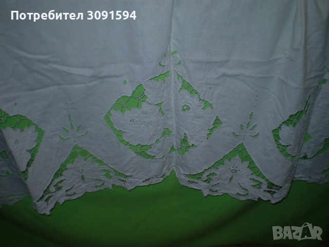 Ретро покривка -перде бяла рязана бродерия, снимка 6 - Колекции - 53174669