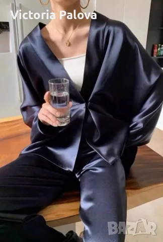 Атлазена пижама SKIN TO SKIN шоколад Германия, снимка 14 - Пижами - 48470104