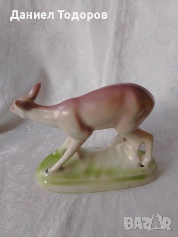 Стара Българска  Порцеланова Фигура - Сърна - с Маркировка, снимка 4 - Статуетки - 42224185