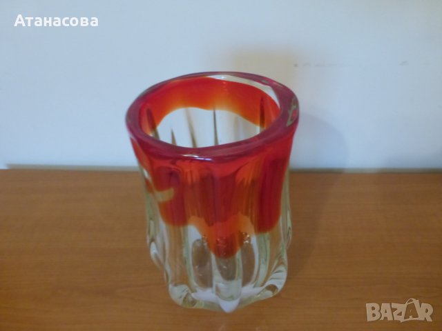 Стъклена ваза Мурано, снимка 3 - Вази - 42093573