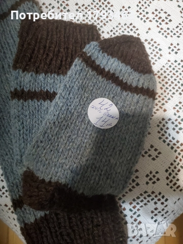 Ръчно плетени мъжки  чорапи от вълна.Размер 41, снимка 5 - Мъжки чорапи - 50753132
