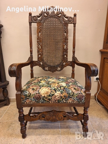 УНИКАТ! Кресло орех масив, снимка 2 - Дивани и мека мебел - 53916398