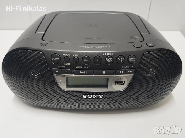 FM радио касетофон ресийвър USB MP3 CD плейър SONY ZS-PS30CP 
