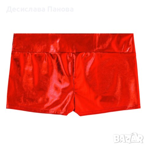 Къси панталонки с метален ефект, снимка 3 - Къси панталони и бермуди - 40493877