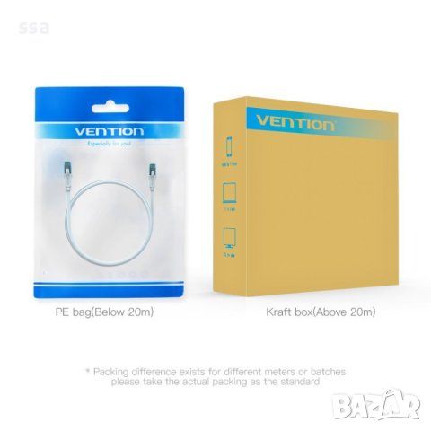 Vention Кабел LAN UTP Cat5e Patch Cable - 3M Blue - VAP-A10-S300, снимка 6 - Кабели и адаптери - 44231137