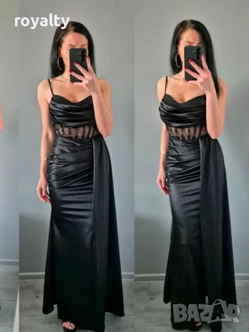 Дълга официална черна рокля 