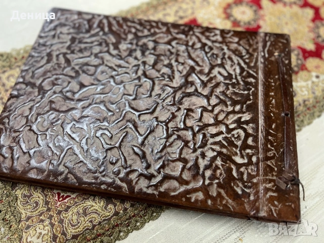 Ръчно изработен албум СБХ Естествена кожа с релефно изображение Размери-35/24.5 см Оризовата хартия , снимка 4 - Други - 53027669
