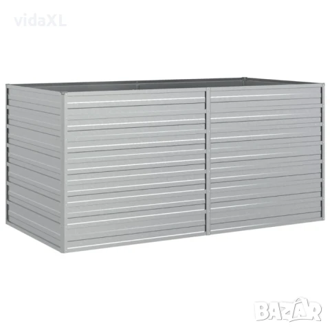vidaXL Повдигната градинска леха, 160x80x77 см, стомана, сребриста（SKU:316880）, снимка 1