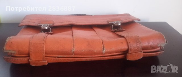 Стара оранжева кожена офис чанта, снимка 8 - Чанти - 36699244