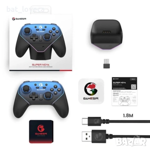 GameSir мултиплатформен контролер, Bluetooth/USB-C/безжичен, за PC/Switch/iOS/Android, Син, снимка 4 - Аксесоари - 53939018