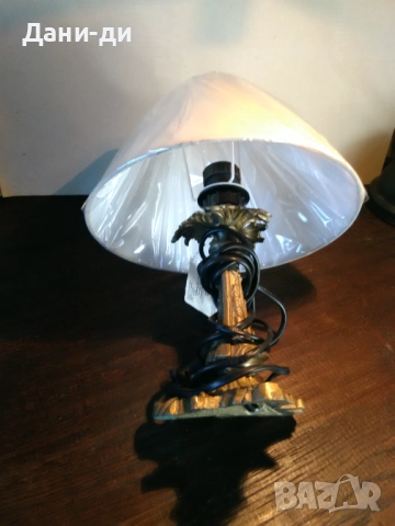 Mесингова настолна антикварна нощна лампа , снимка 6 - Антикварни и старинни предмети - 43818729
