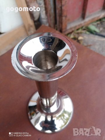 Нов декоративен свещник хром никел 