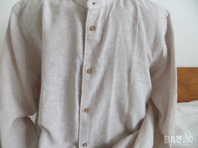 Мъжка риза с дълъг ръкав от лен  Livergy, снимка 2 - Ризи - 37118972