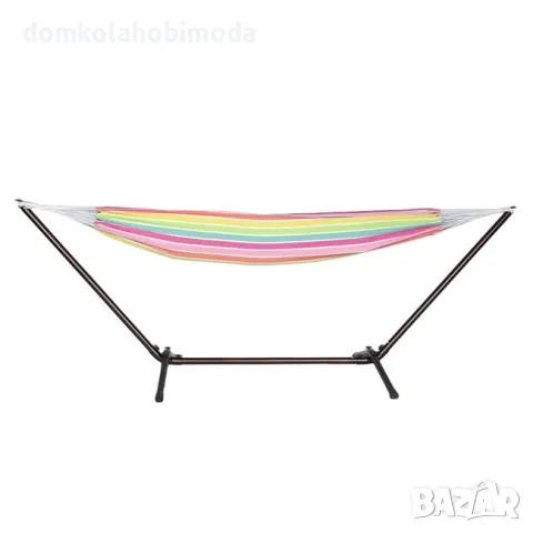 Стойка за хамак, Метална, До 100 килограма, 300х96х105 см, снимка 3 - Градински мебели, декорация  - 49367753