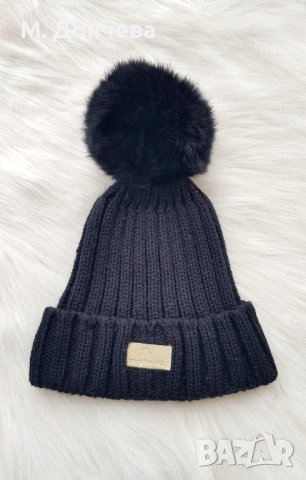 Зимна шапка с естествен пух, снимка 7 - Шапки - 42804124