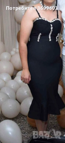 Дамска елегантна рокля с камъни
