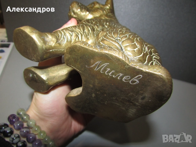 Бронзов Слон и бронзово куче, снимка 13 - Други ценни предмети - 52848651