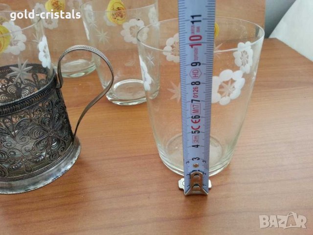 Стъклени чаши за стакани подстакани, снимка 4 - Антикварни и старинни предмети - 30140107