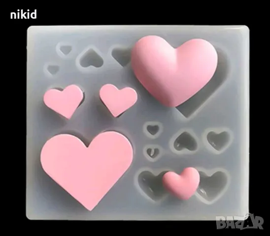 Малки Големи Сърца сърце силиконов молд форма фондан шоколад смола гипс декор