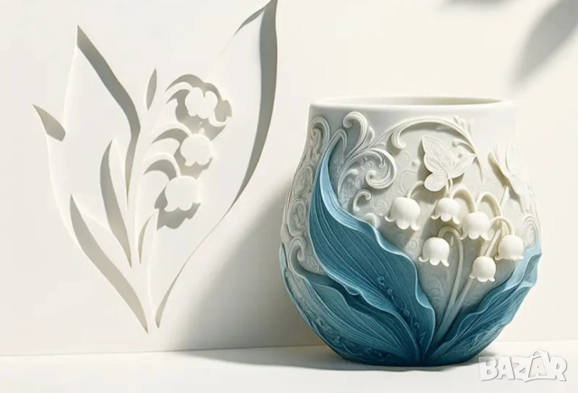 Молд буркан ваза с Момина сълза, снимка 5 - Форми - 53195572