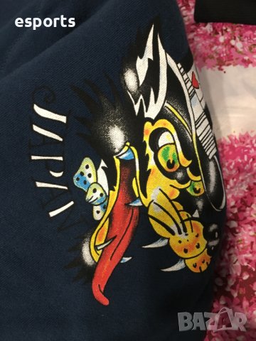 Зимно яке с пух Ed Hardy by Christian Audigier Tatoo Tiger Wolf bird S Small, снимка 5 - Суичъри - 25777992