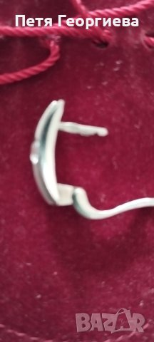 Сребърни обици с циркон, снимка 4 - Обеци - 44385341