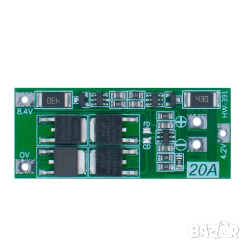 BMS платка 2S 20A за Li-Ion 18650 батерии с баланс (7.4V / 8.4V), снимка 5 - Друга електроника - 53915627