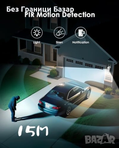 Нова 2K соларна WiFi камера 3MP двойна 360° PTZ PIR нощно виждане дом, снимка 7 - IP камери - 53008721