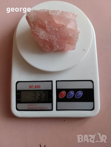  Розов кварц - необработен : произход Мозамбик - 337 грама 
