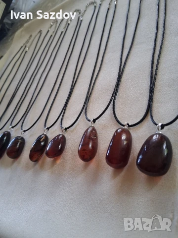 Висулки от кехлибар 'red cherry amber', снимка 5 - Колиета, медальони, синджири - 50729791