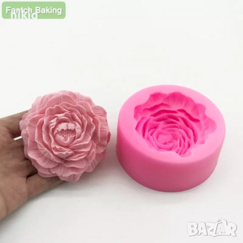 Голям цъфнал Божур цвете силиконов молд форма декорация торта фондан шоколад гипс, снимка 13 - Форми - 38047550
