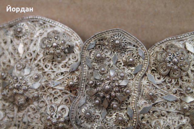 Сребърна пафта филигран, снимка 5 - Антикварни и старинни предмети - 44403219