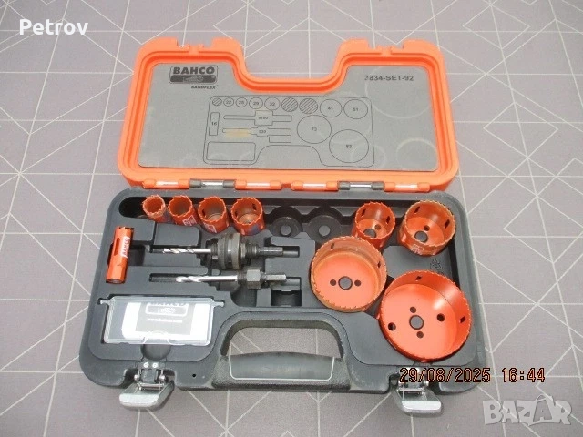BAHCO - 3834-SET-92 - Made in Sweden - ПРОФЕСИОНАЛЕН Комплект биметални SANDFLEX боркорони 16-83 mm 