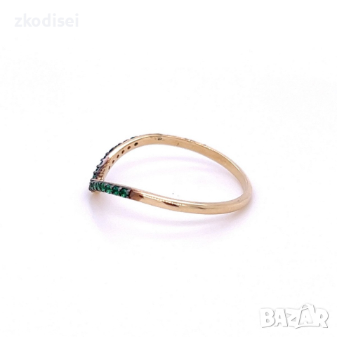 Златен дамски пръстен 0,96гр. размер:56 14кр. проба:585 модел:22481-1, снимка 3 - Пръстени - 44617997